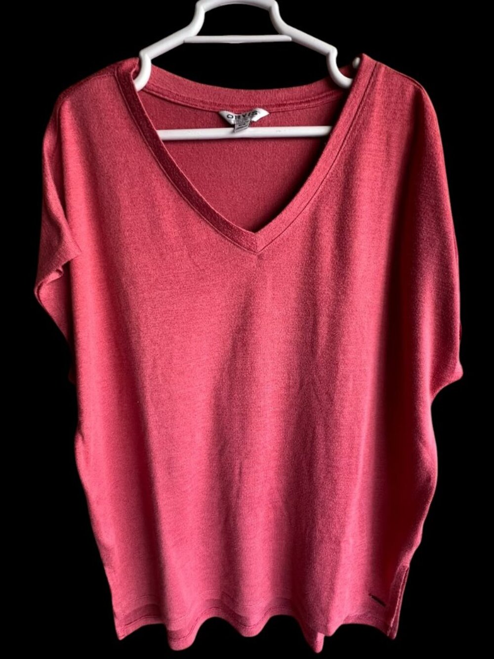 Orvis Women's Pink Short Sleeve V-Neck Blouse Size M